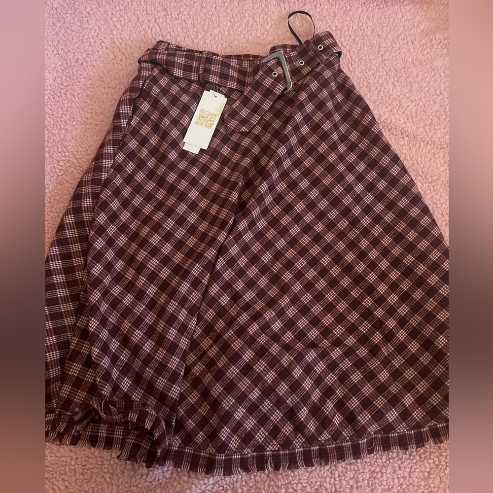 Belle Poque Red Belted Skirt